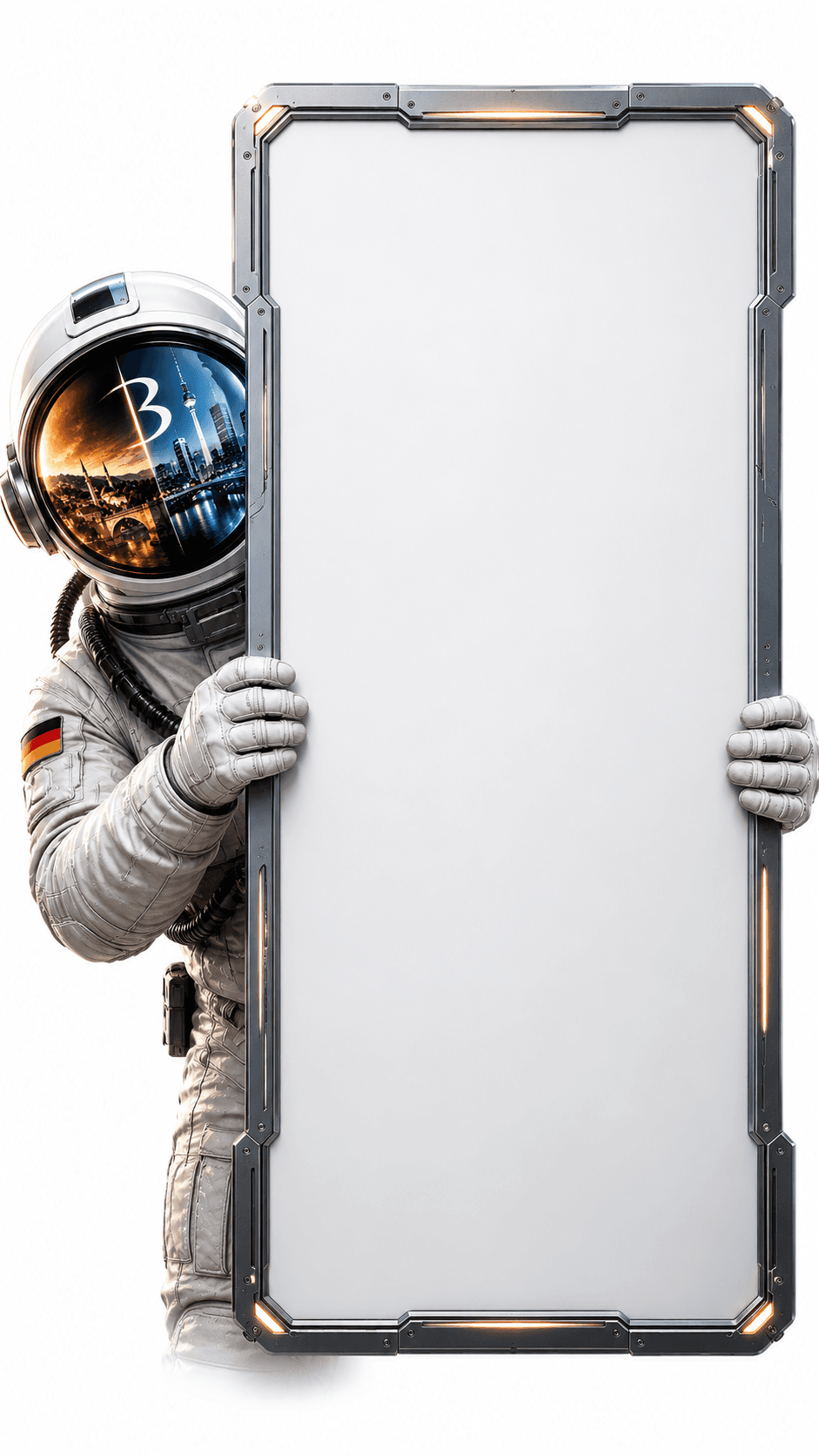 Balkanaut astronaut drzi tablu